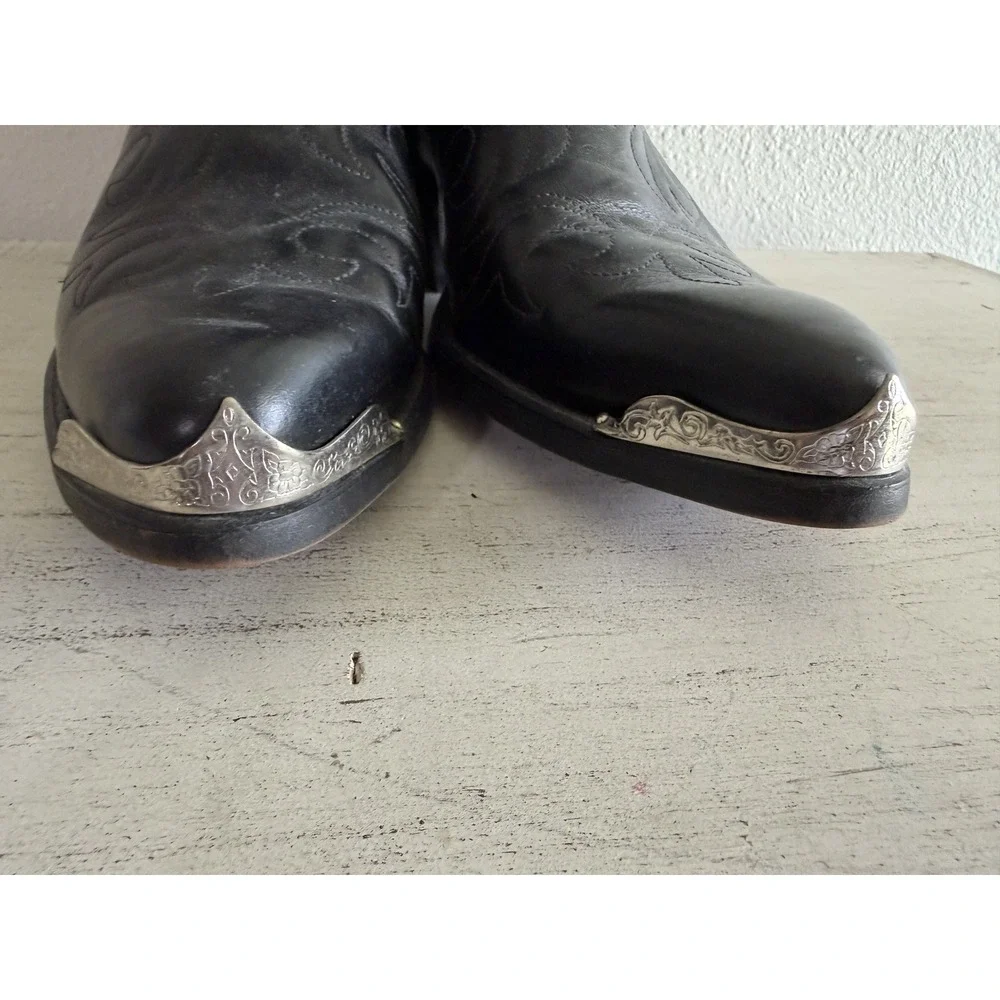 VTG MENS LAREDO COWBOY TOE RAND BLACK BOOTS SIZE 8.5 D